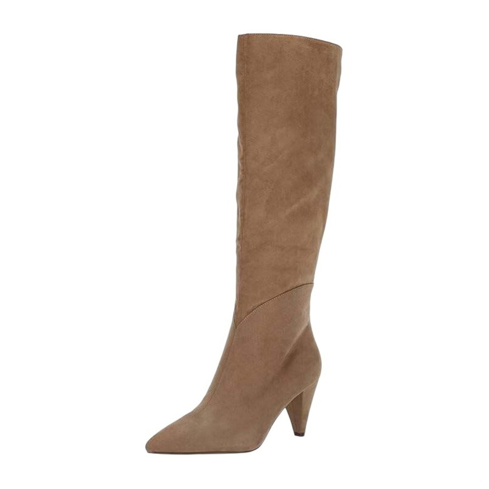 Jessica Simpson Byrnee Pointed Toe Knee High Boots Sandstone Microsuede Sz 5 New